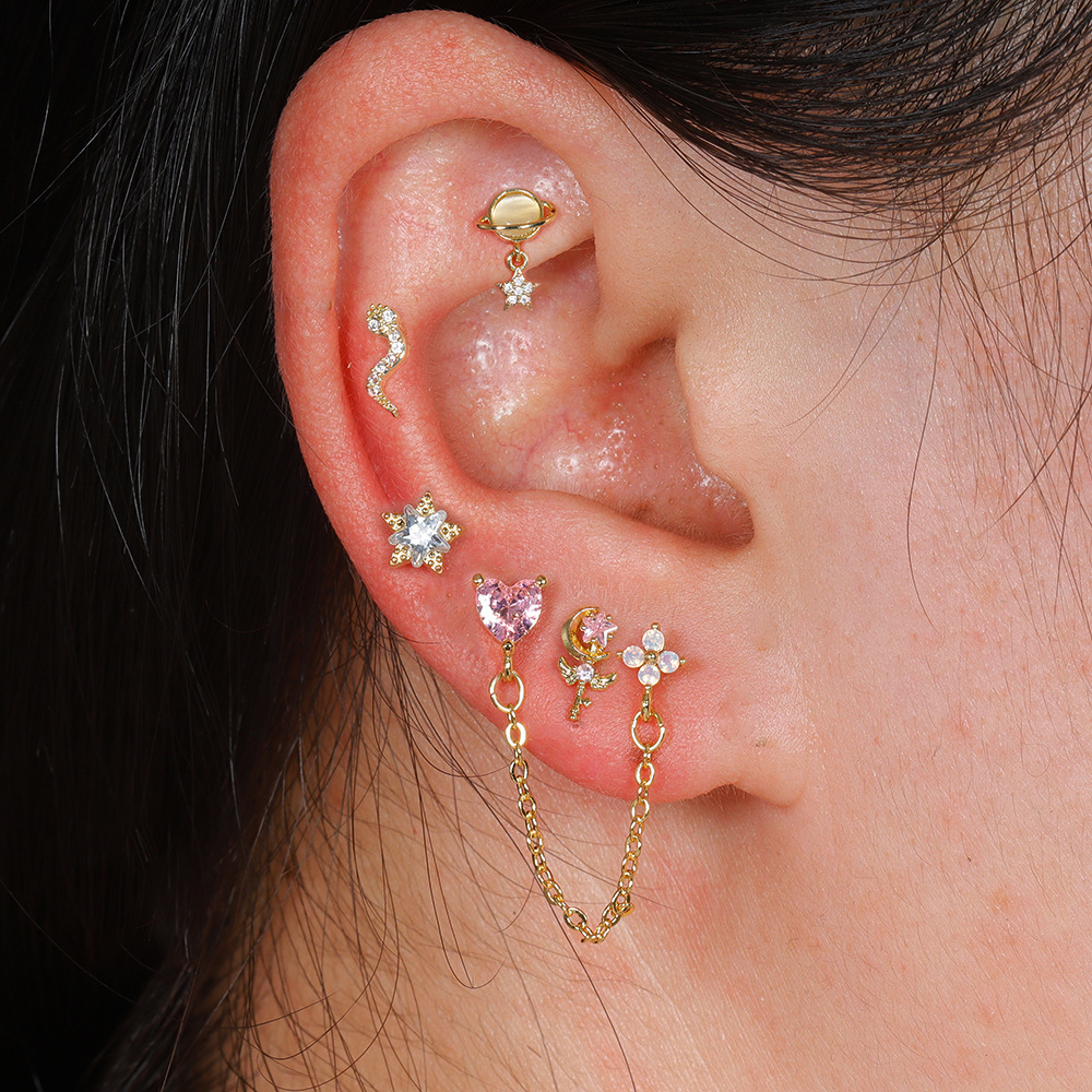 Tragus Flat Back - 1pc Cartilage Ear Piercing Earrings Stud