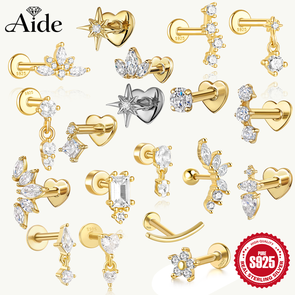Tragus Flat Back - AIDE Heart Round Ball Flat Helix