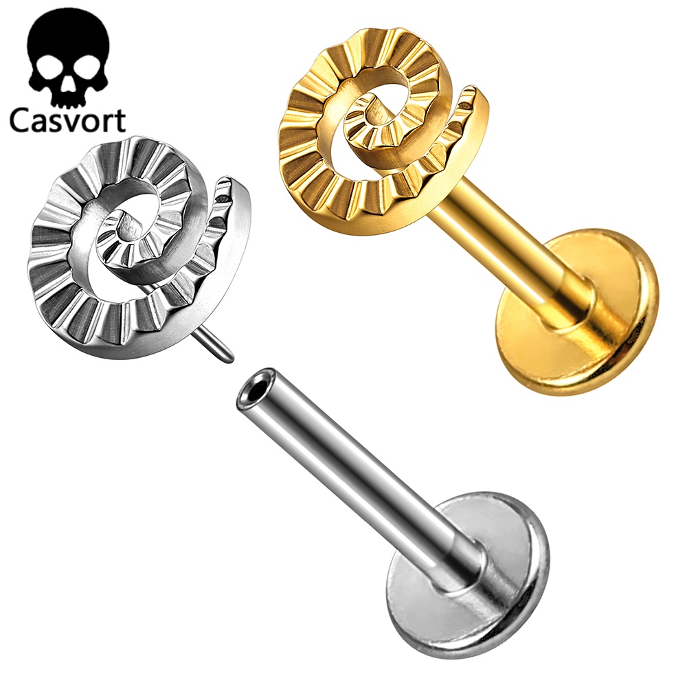 Body Jewelry Threadless - Casvort 1PC ASTM F136 Titanium Spiral