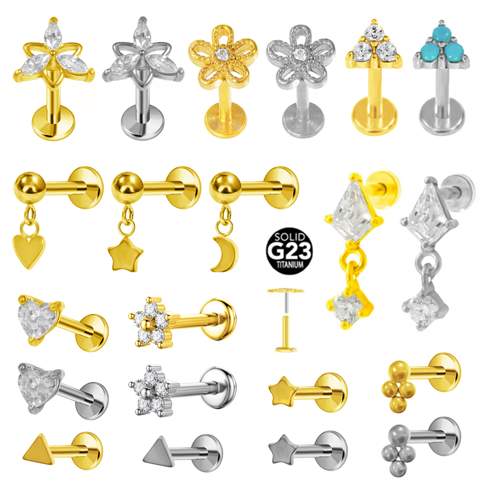 Body Jewelry Threadless - ASTM F136 G23 Titanium Pendant Star
