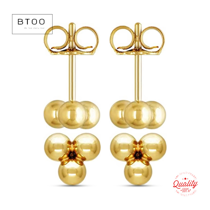Cluster Stud Ear - 14k Gold Filled 3 Ball Ear