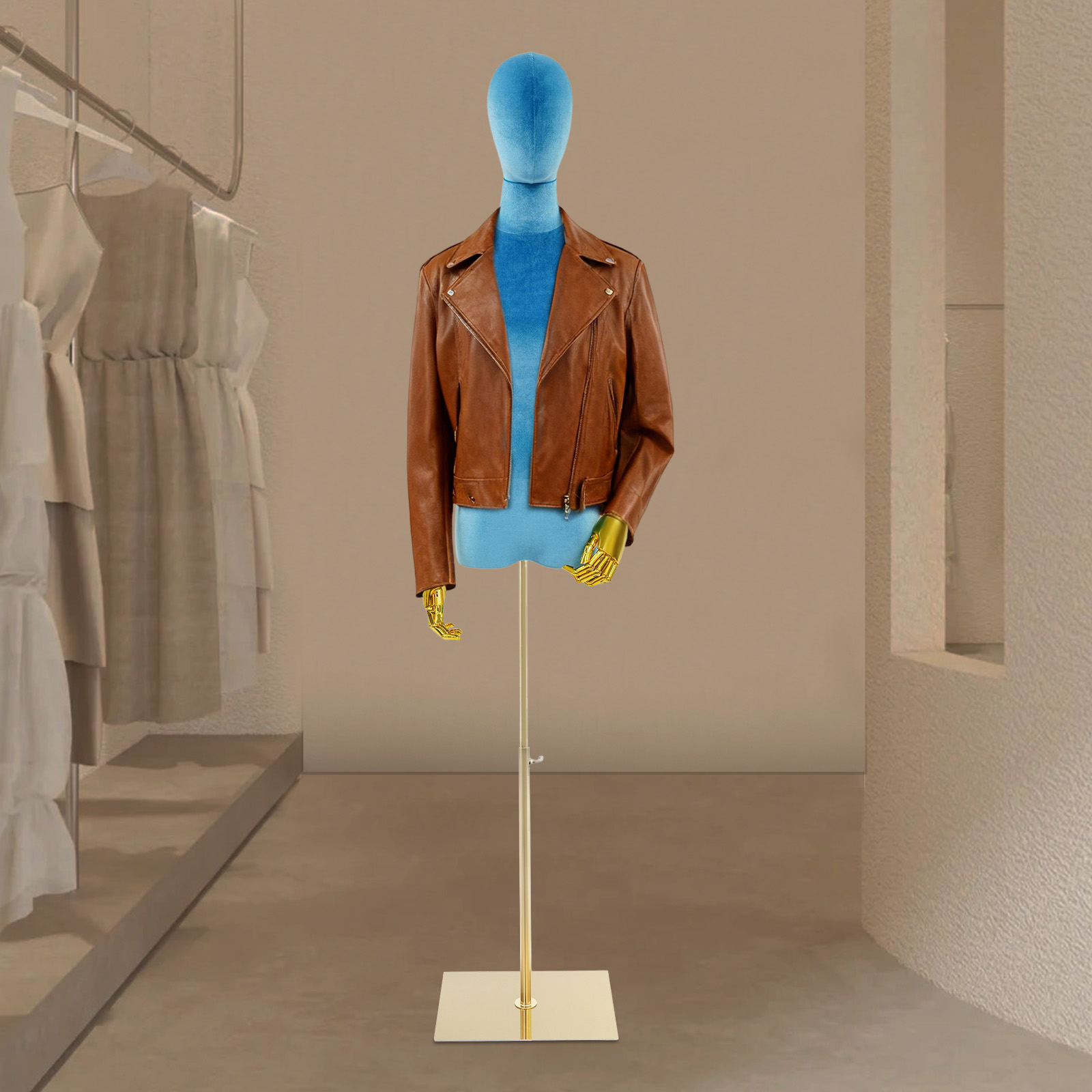 Body Jewelry Stores - Adjustable Adult Female Mannequin, Half-Length Dress