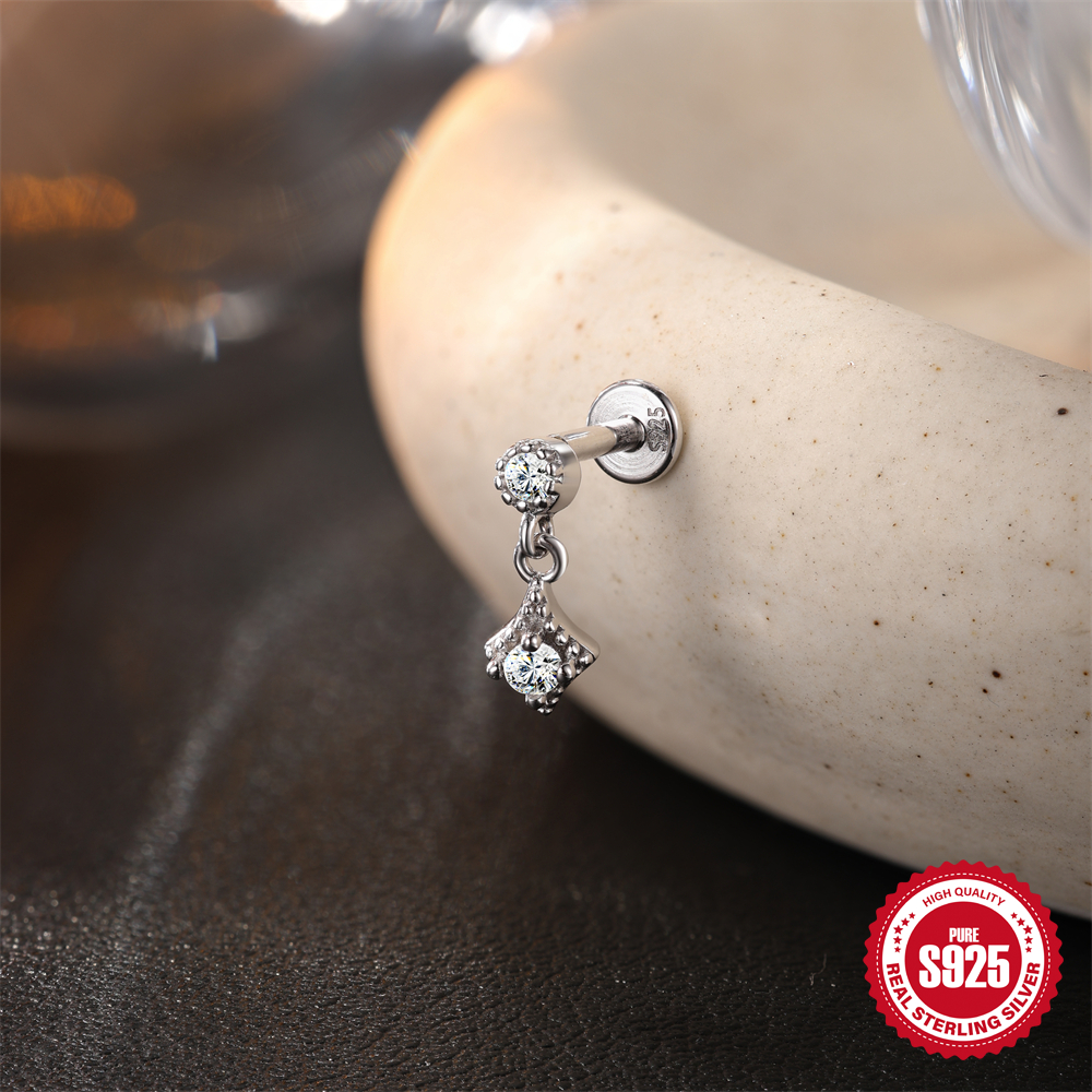 ROXI Moissanite 925 Sterling S - مراجعة Tragus Flat Back وسعره
