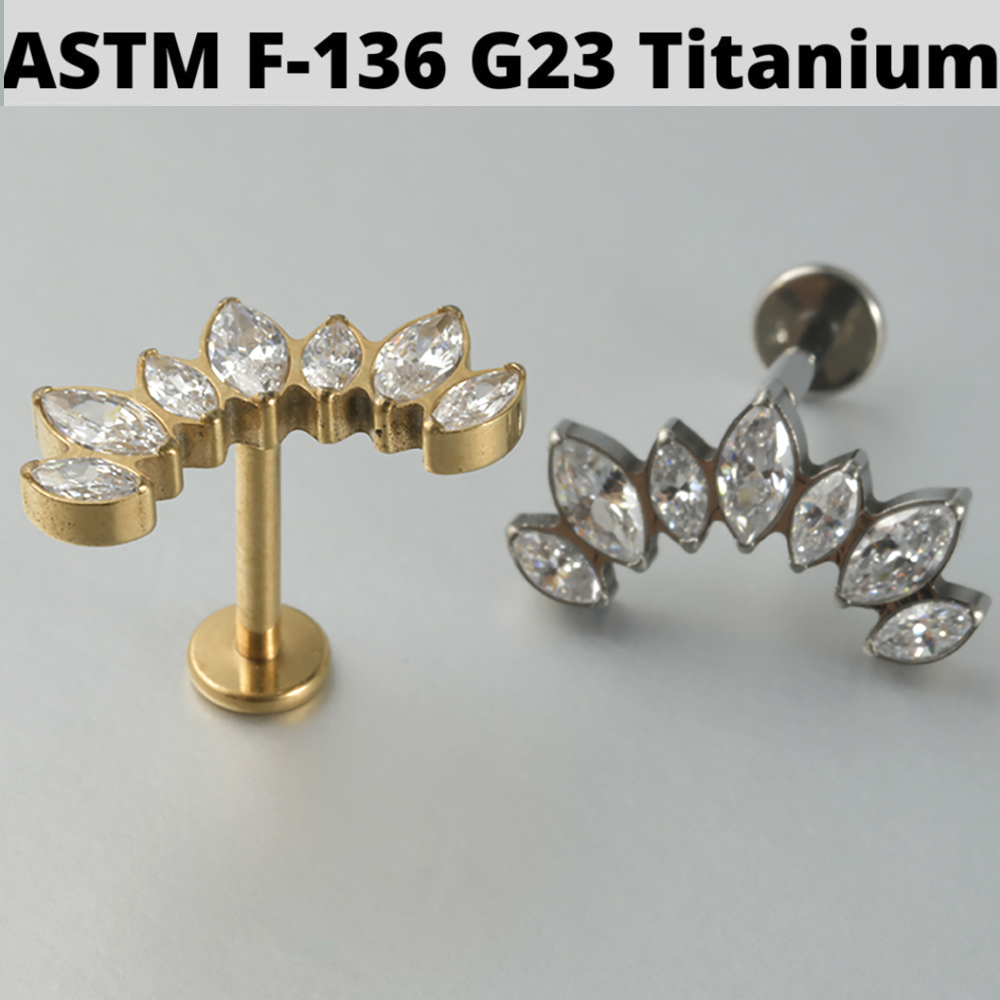 1PC Zircon&Opal G23 Solid Tita - مراجعة Cluster Stud Ear وسعره