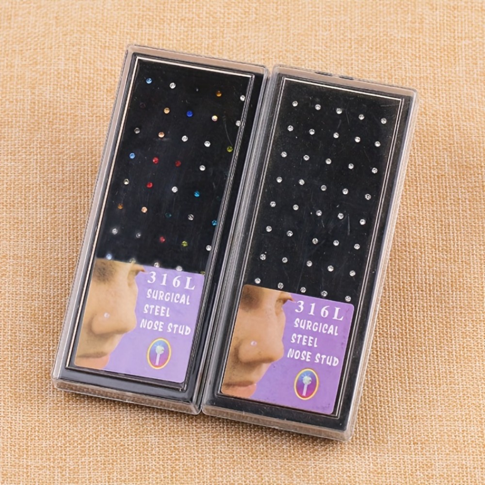 60pcs Nose Ring Set Stud Earri - مراجعة Body Jewelry Stores وسعره