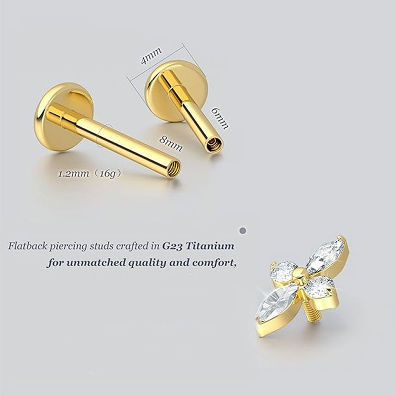 2pcs F136 G23 Titanium Cartila - مراجعة Body Jewelry Threadless وسعره
