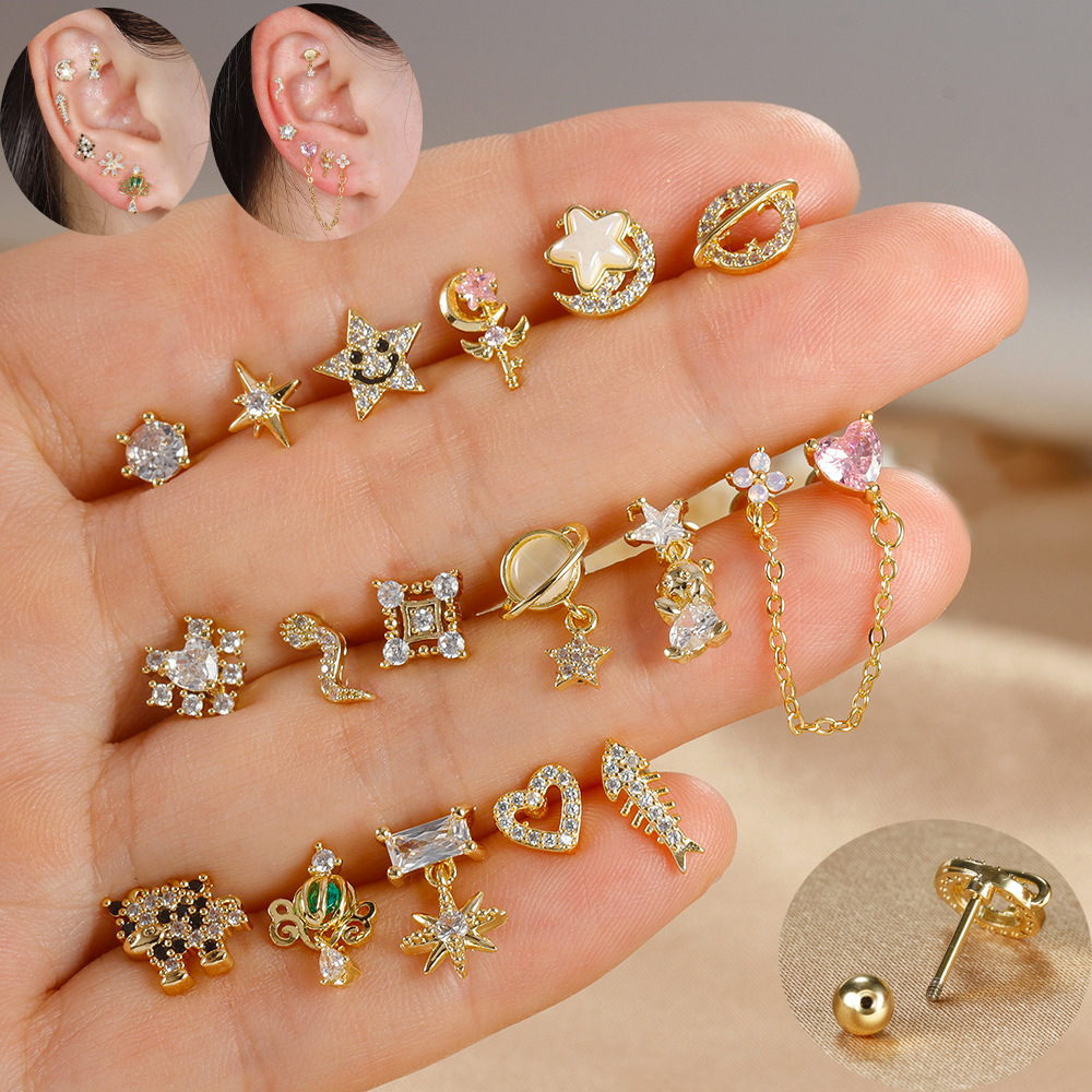 1pc Cartilage Ear Piercing Ear - مراجعة Tragus Flat Back وسعره