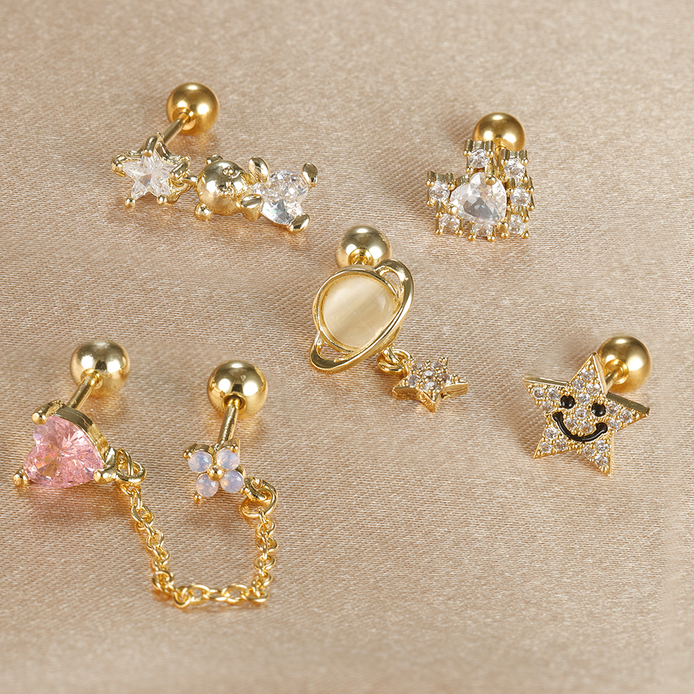 1pc Cartilage Ear Piercing Ear - مراجعة Tragus Flat Back وسعره