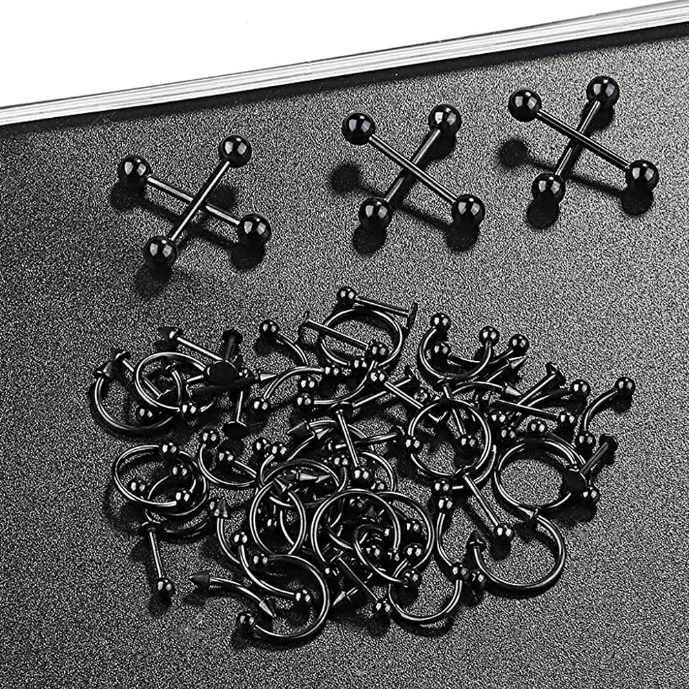 6 PCS Professional Piercing Ki - مراجعة Body Jewelry Nipple Rings وسعره
