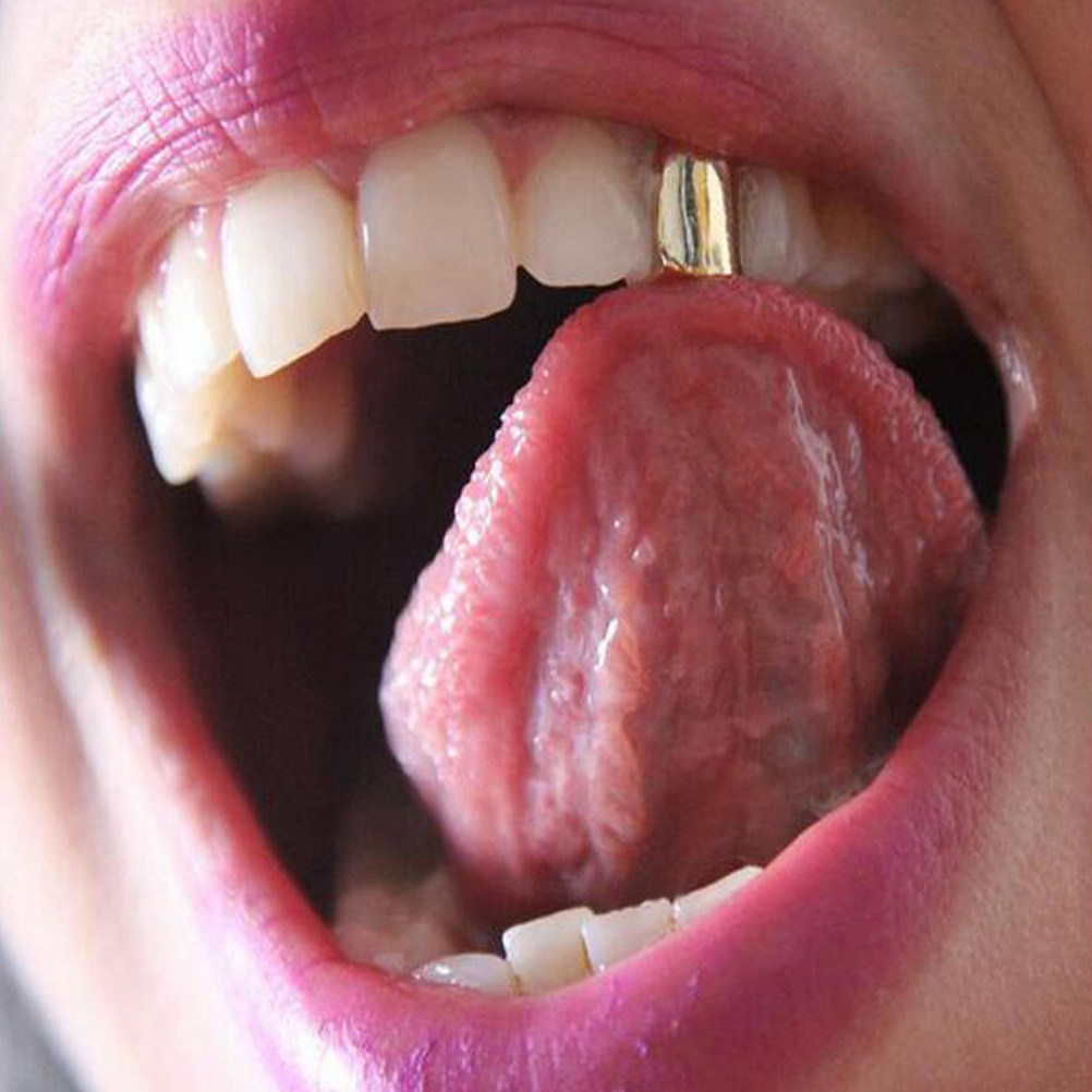 2Pcs Golden Teeth Braces Fine  - مراجعة Body Jewelry Videos وسعره
