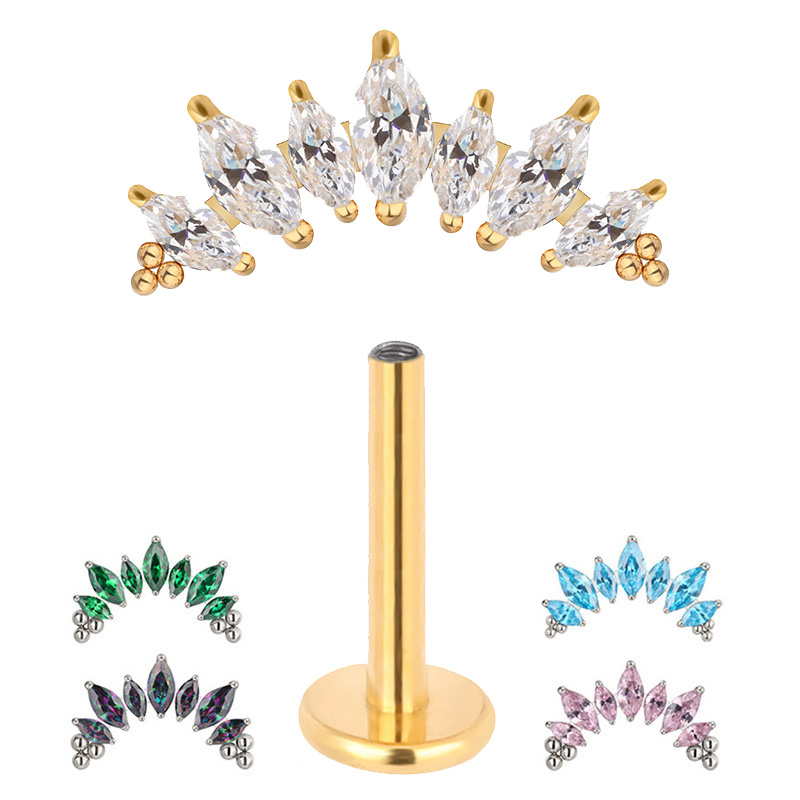ASTM F136 Titanium PIERC 7 CZ  - مراجعة Cluster Stud Ear وسعره