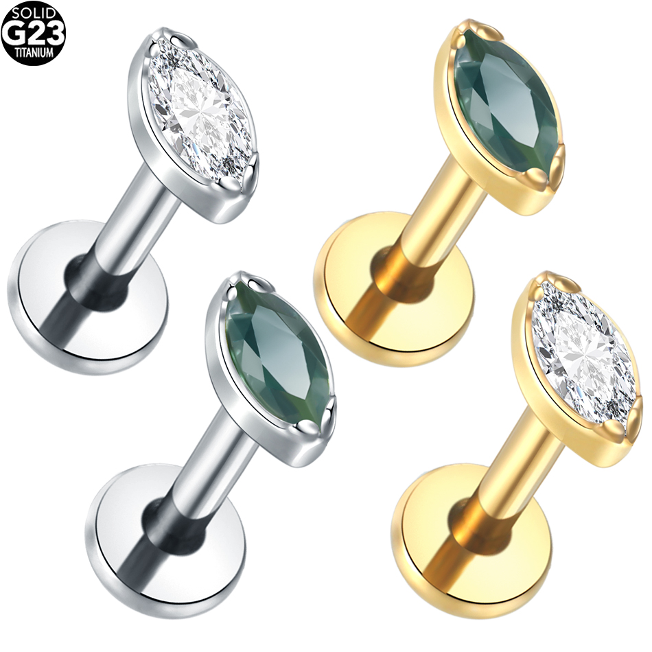 1Pc/5Pcs Titanium Cartilage Ea - مراجعة Tragus Flat Back وسعره