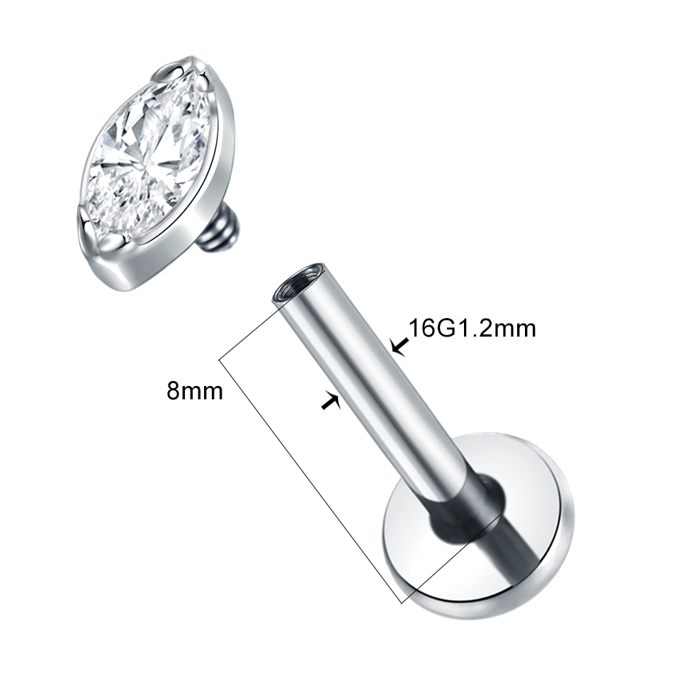 1Pc/5Pcs Titanium Cartilage Ea - مراجعة Tragus Flat Back وسعره