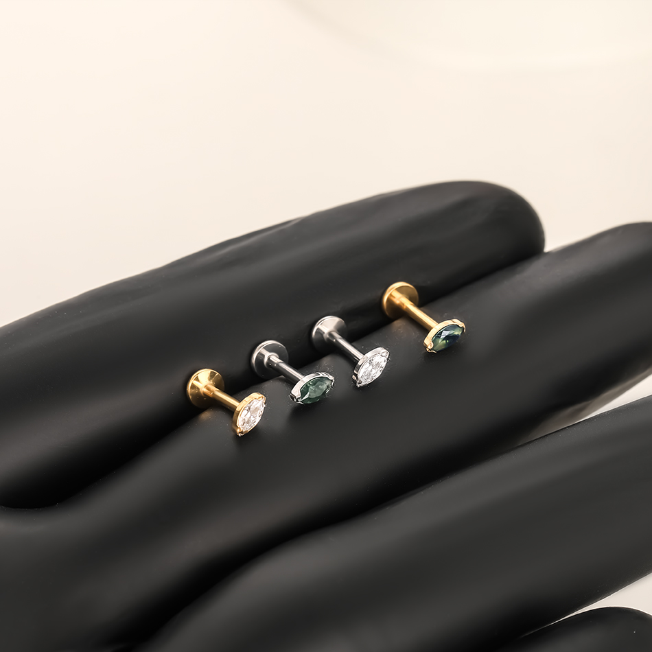 1Pc/5Pcs Titanium Cartilage Ea - مراجعة Tragus Flat Back وسعره