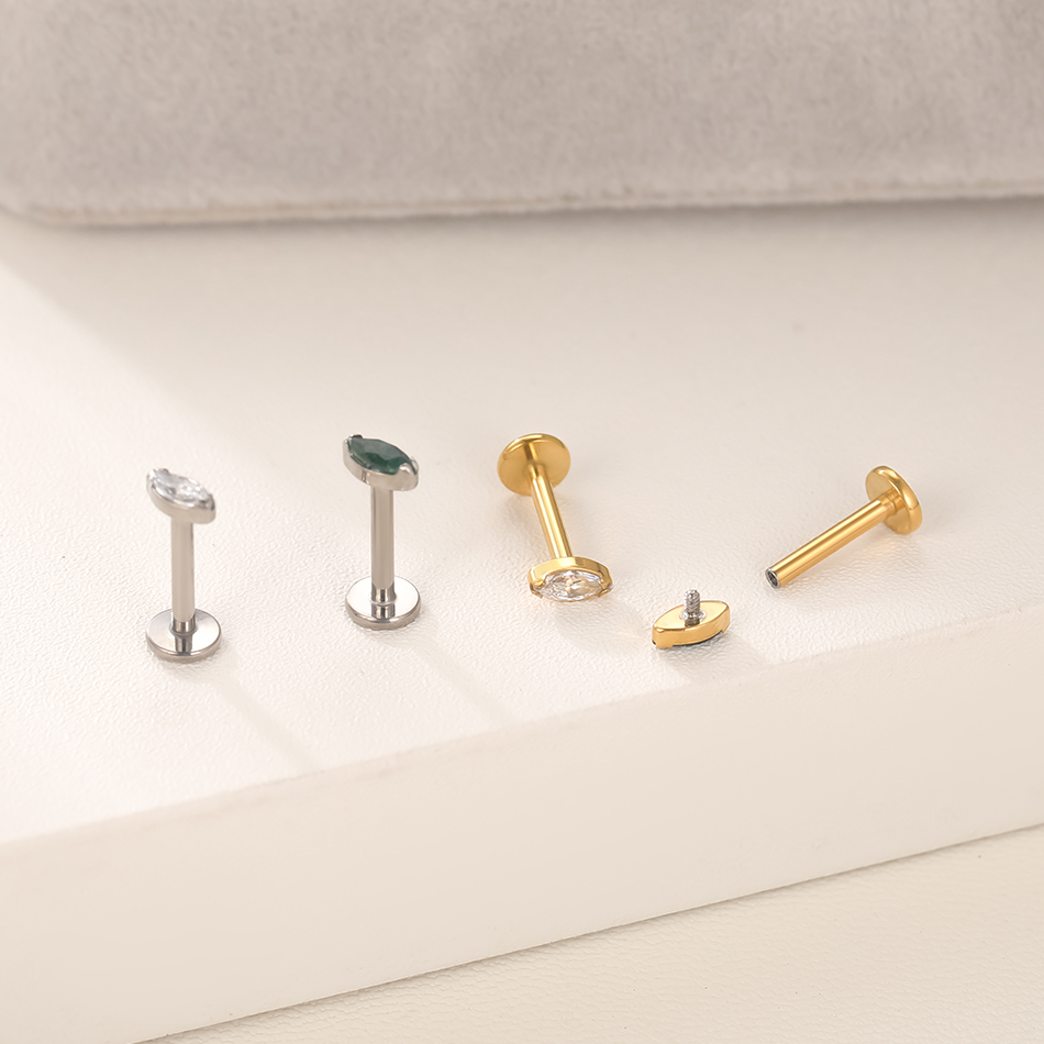 1Pc/5Pcs Titanium Cartilage Ea - مراجعة Tragus Flat Back وسعره