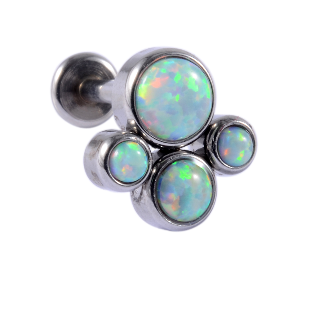 1Pcs G23 Titanium&Steel Opal C - مراجعة Cluster Stud Ear وسعره