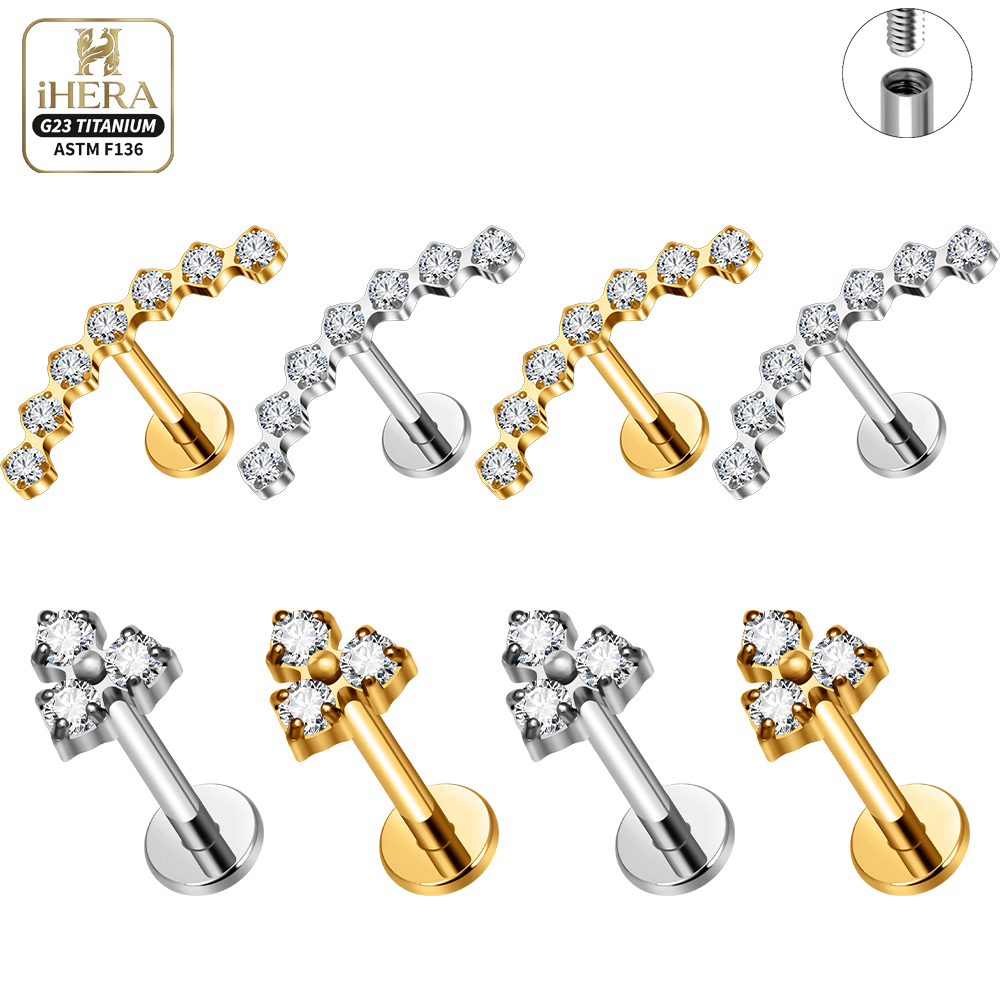 ASTM F136 Titanium Curved Clus - مراجعة Cluster Stud Ear وسعره