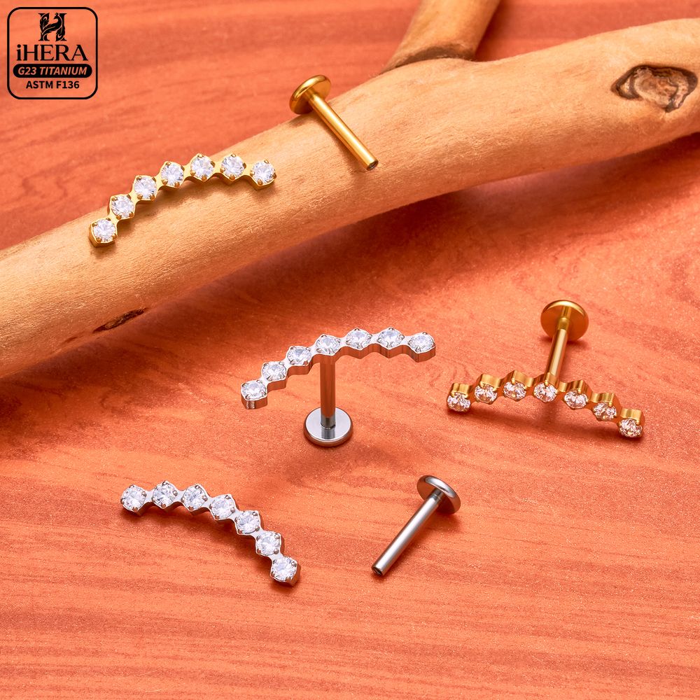 ASTM F136 Titanium Curved Clus - مراجعة Cluster Stud Ear وسعره