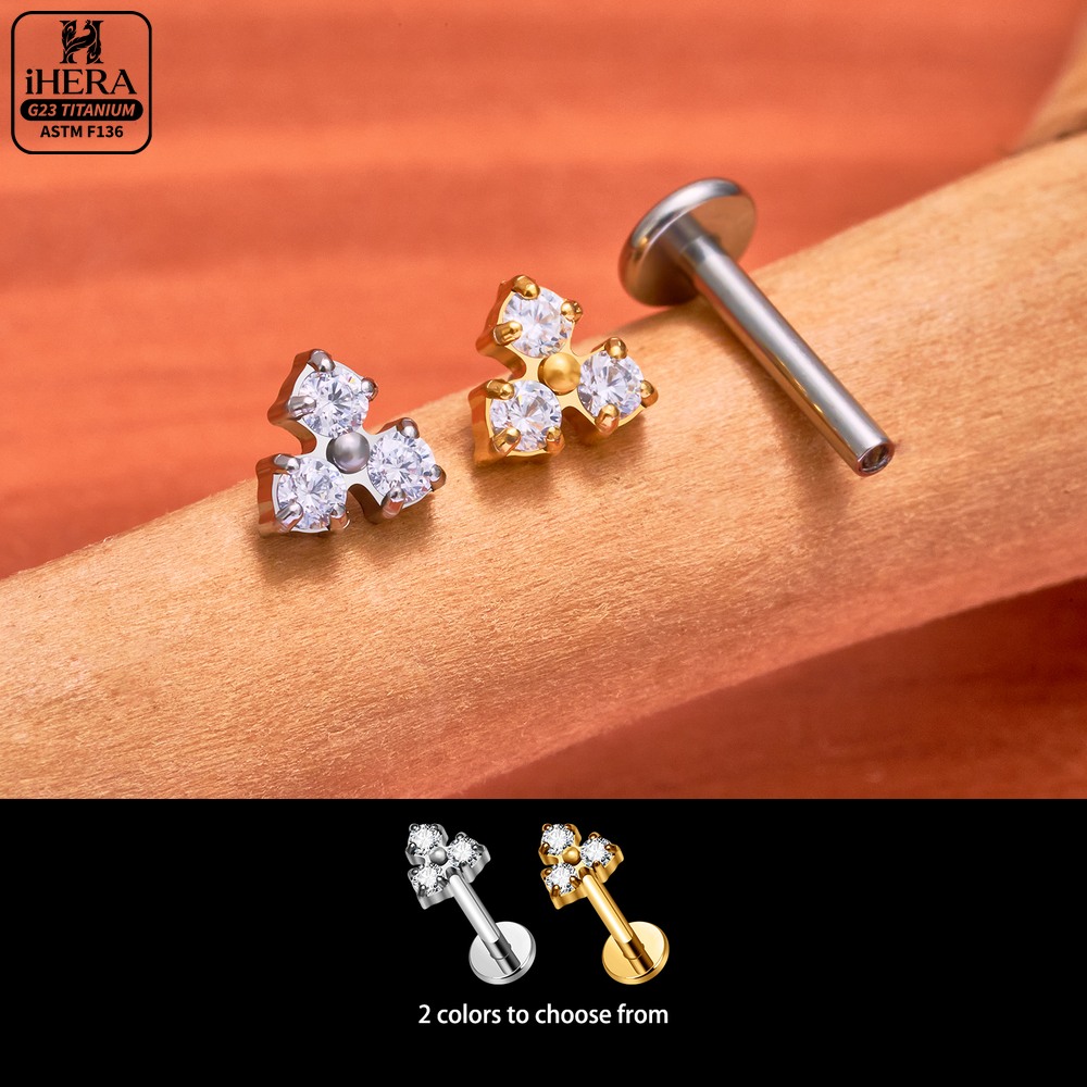 ASTM F136 Titanium Curved Clus - مراجعة Cluster Stud Ear وسعره