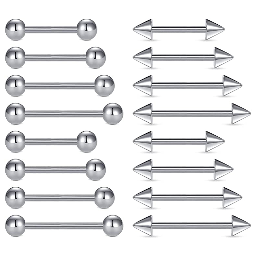 16pcs 14G Stainless Steel Nipp - مراجعة Body Jewelry Nipple Rings وسعره