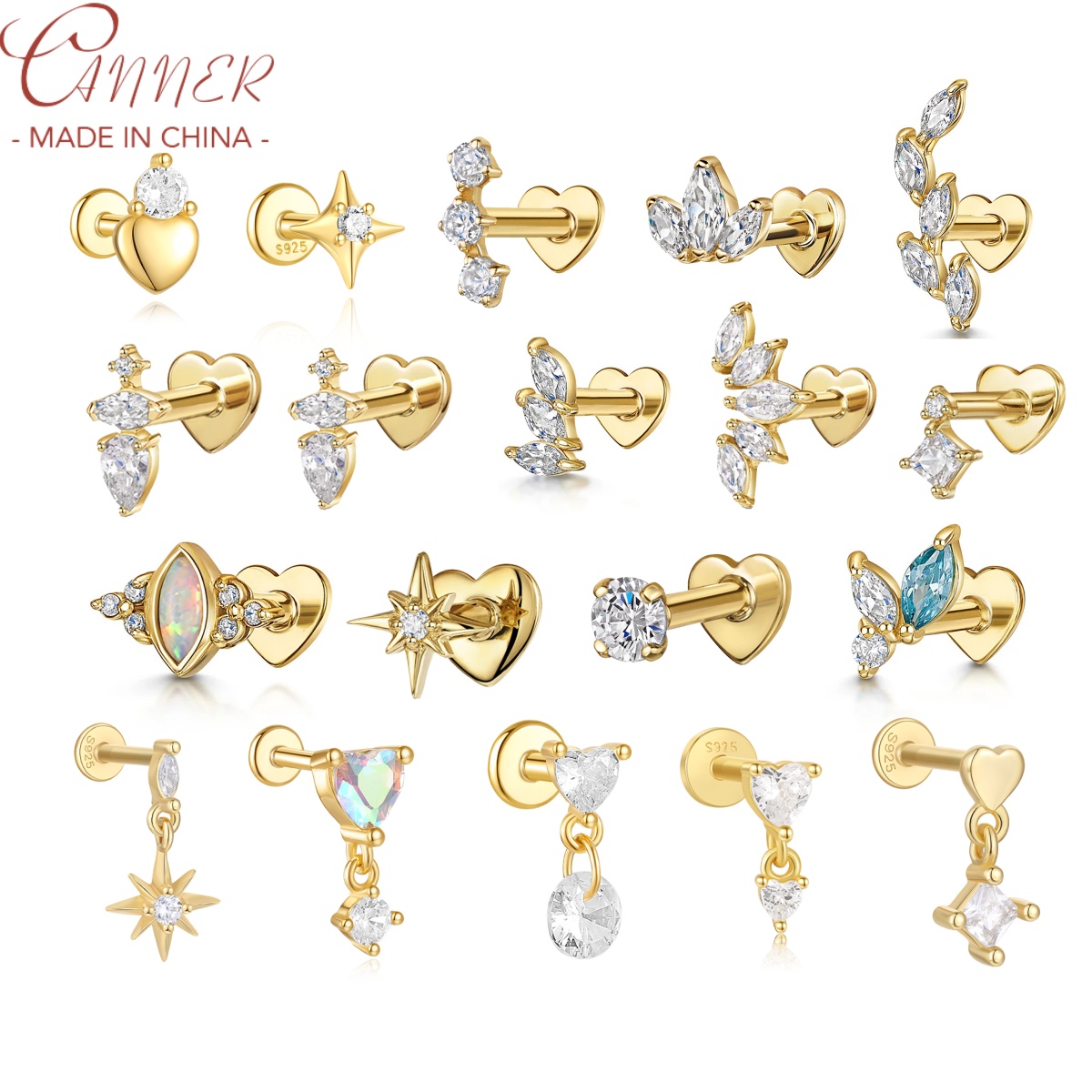 CANNER 1PC New S925 Sterling S - مراجعة Tragus Flat Back وسعره