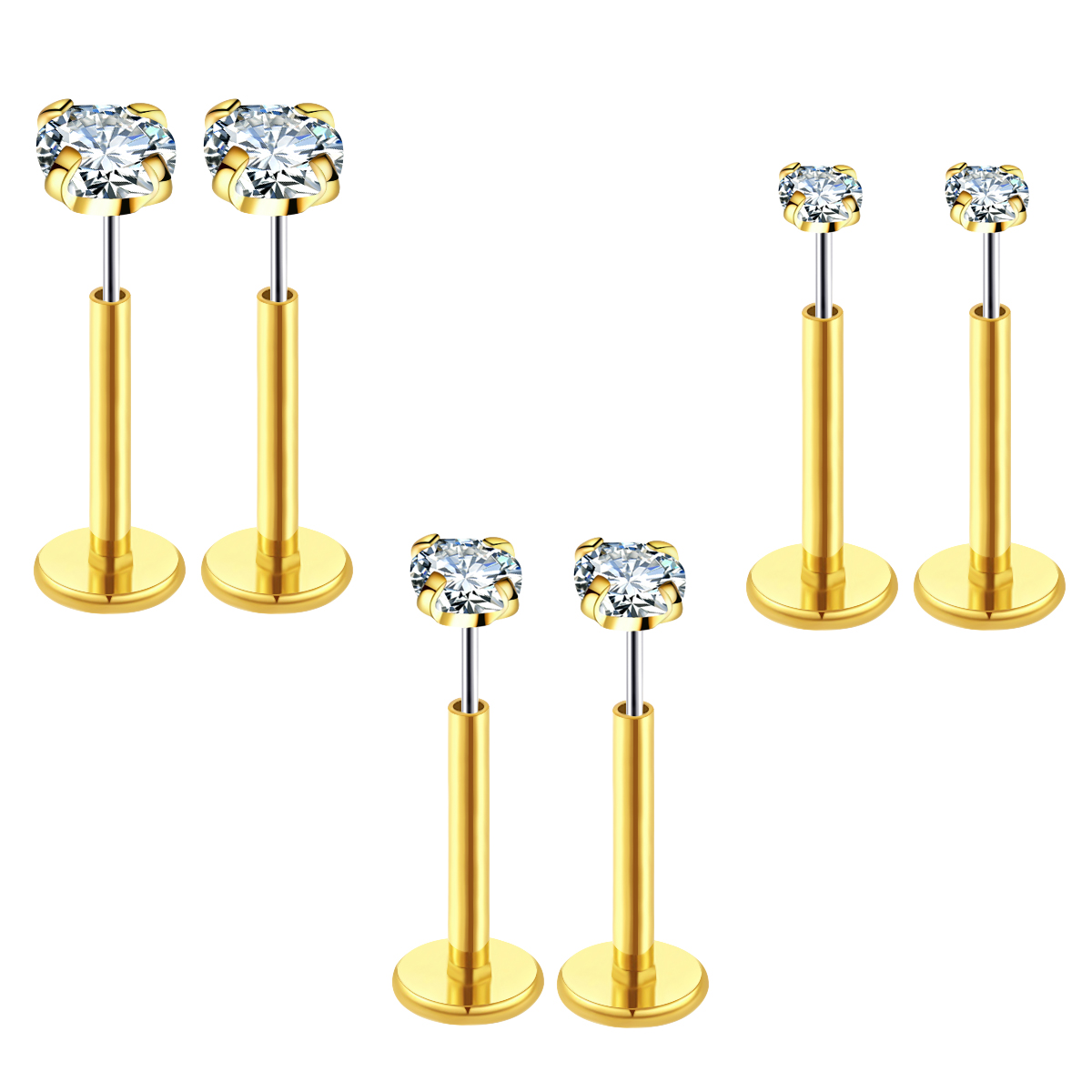 20G Flact Back Earrings Stud H - مراجعة Body Jewelry Threadless وسعره