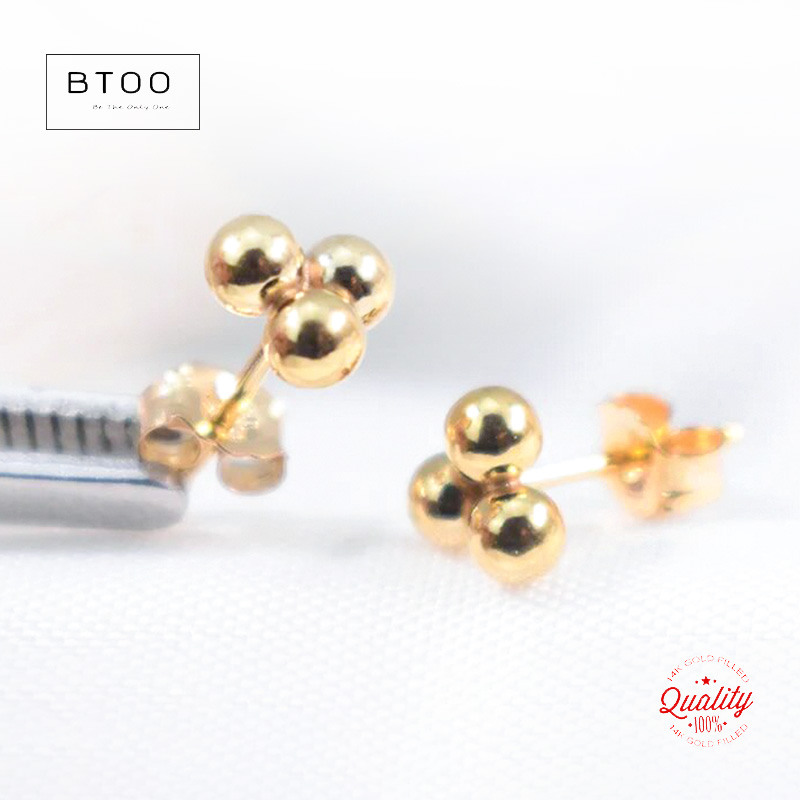 14k Gold Filled 3 Ball Ear Stu - مراجعة Cluster Stud Ear وسعره