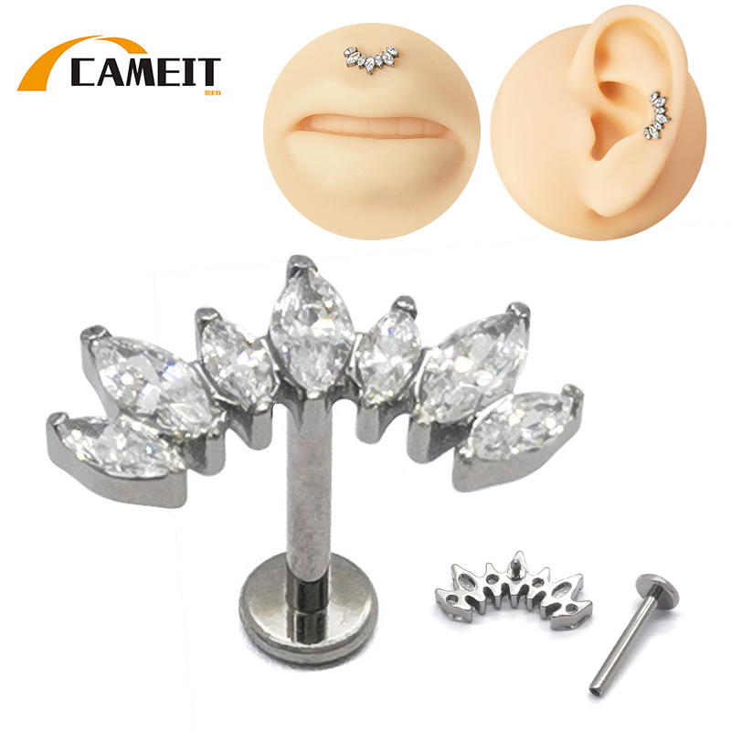 G23 Titanium PIERC 7 Zircon Ma - مراجعة Cluster Stud Ear وسعره