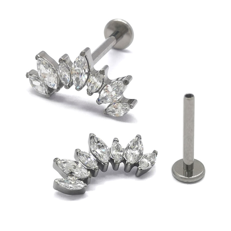 G23 Titanium PIERC 7 Zircon Ma - مراجعة Cluster Stud Ear وسعره