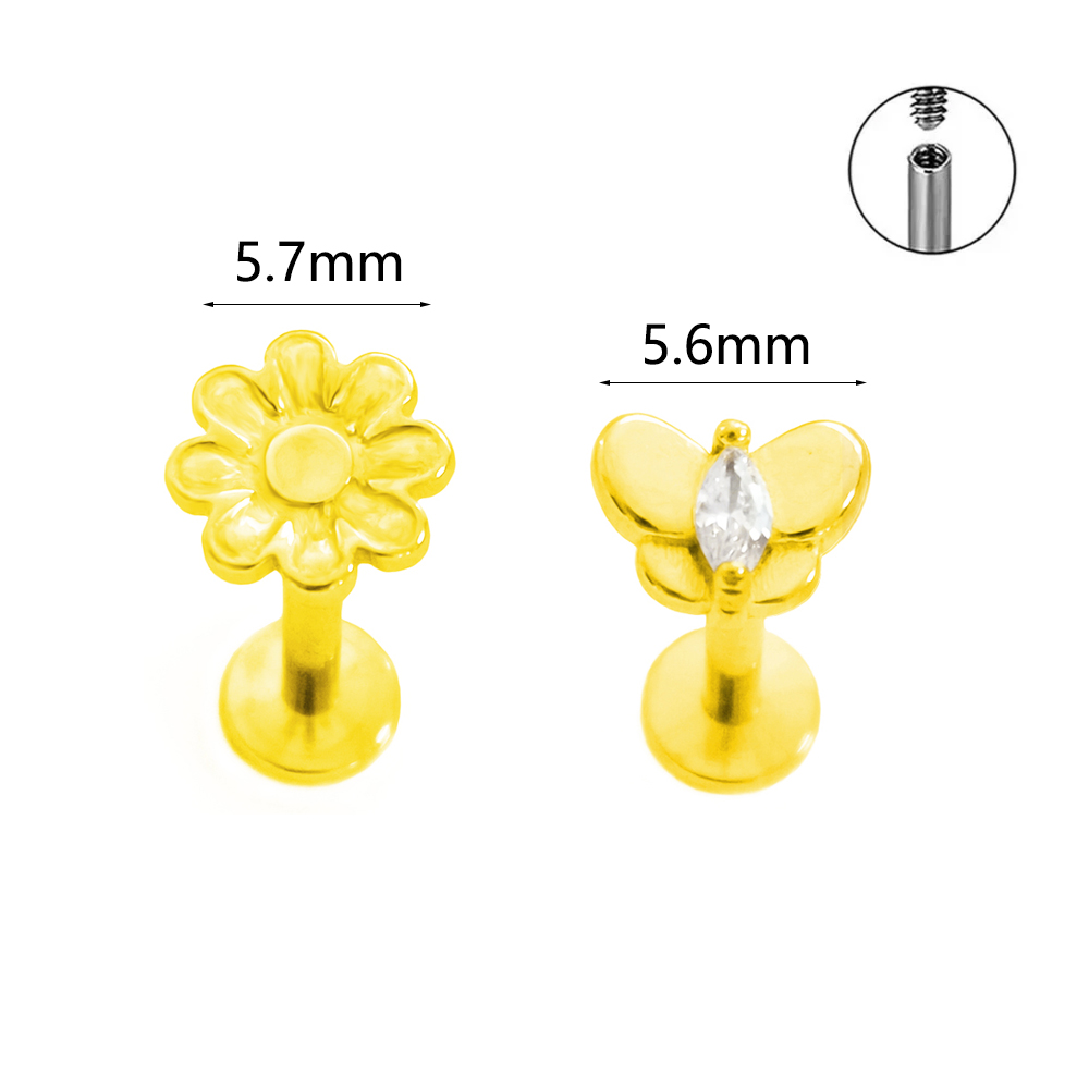 Flower Labret Piercing Butterf - مراجعة Tragus Flat Back وسعره