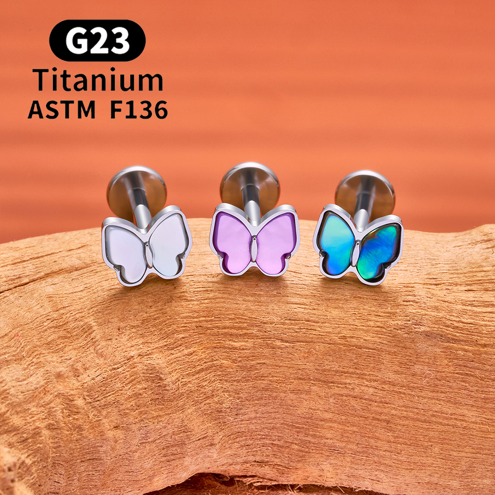 ASTM F136 Titanium Butterfly C - مراجعة Tragus Flat Back وسعره