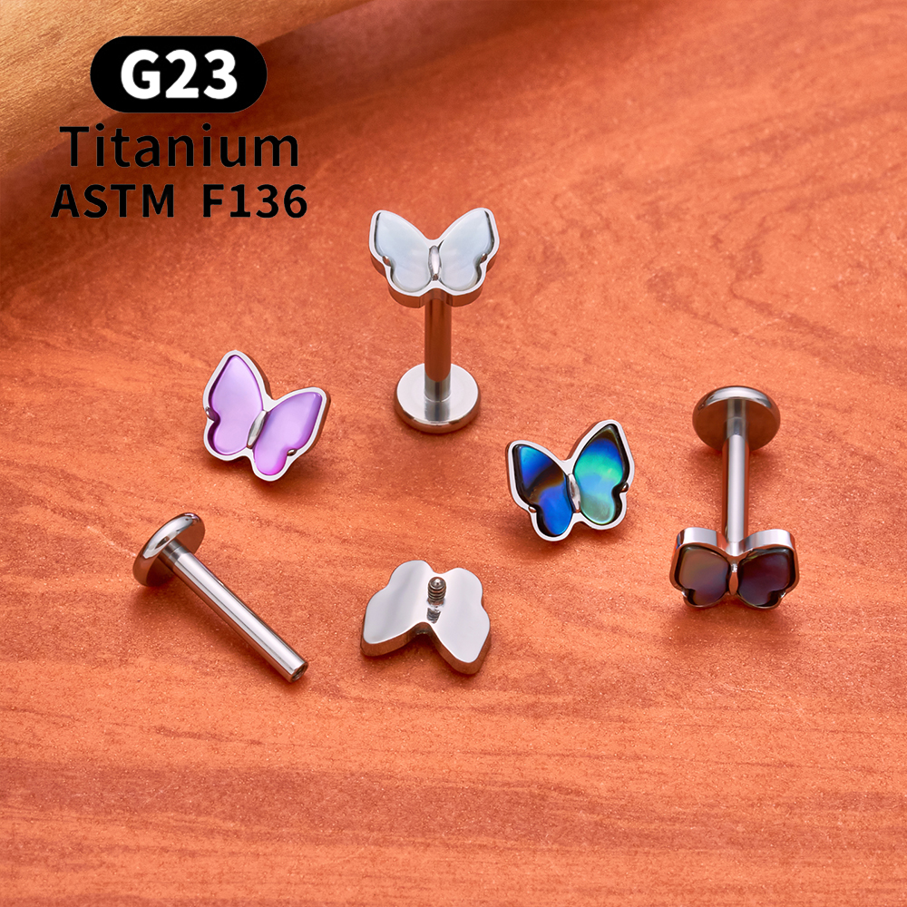 ASTM F136 Titanium Butterfly C - مراجعة Tragus Flat Back وسعره