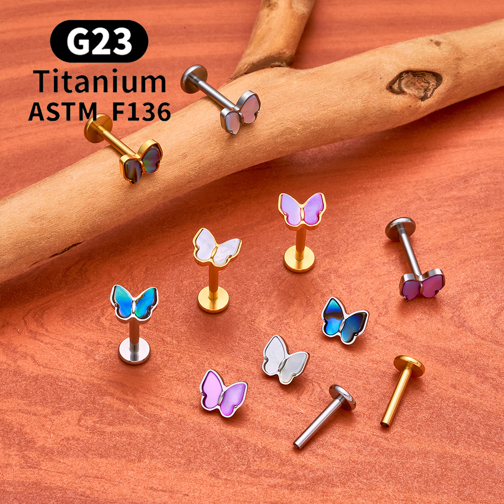ASTM F136 Titanium Butterfly C - مراجعة Tragus Flat Back وسعره