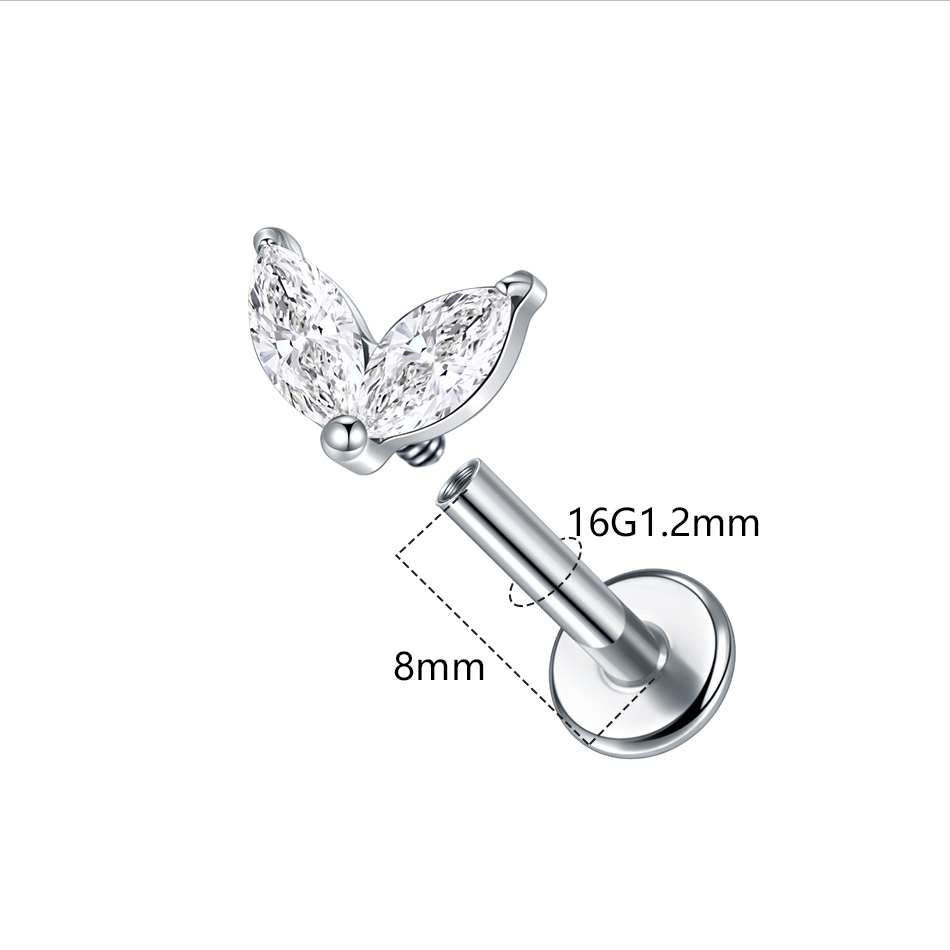 1pc Titanium White Green Zirco - مراجعة Tragus Flat Back وسعره