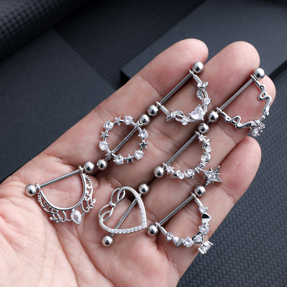2pcs Mixed-style Lettering Flo - مراجعة Body Jewelry Nipple Rings وسعره