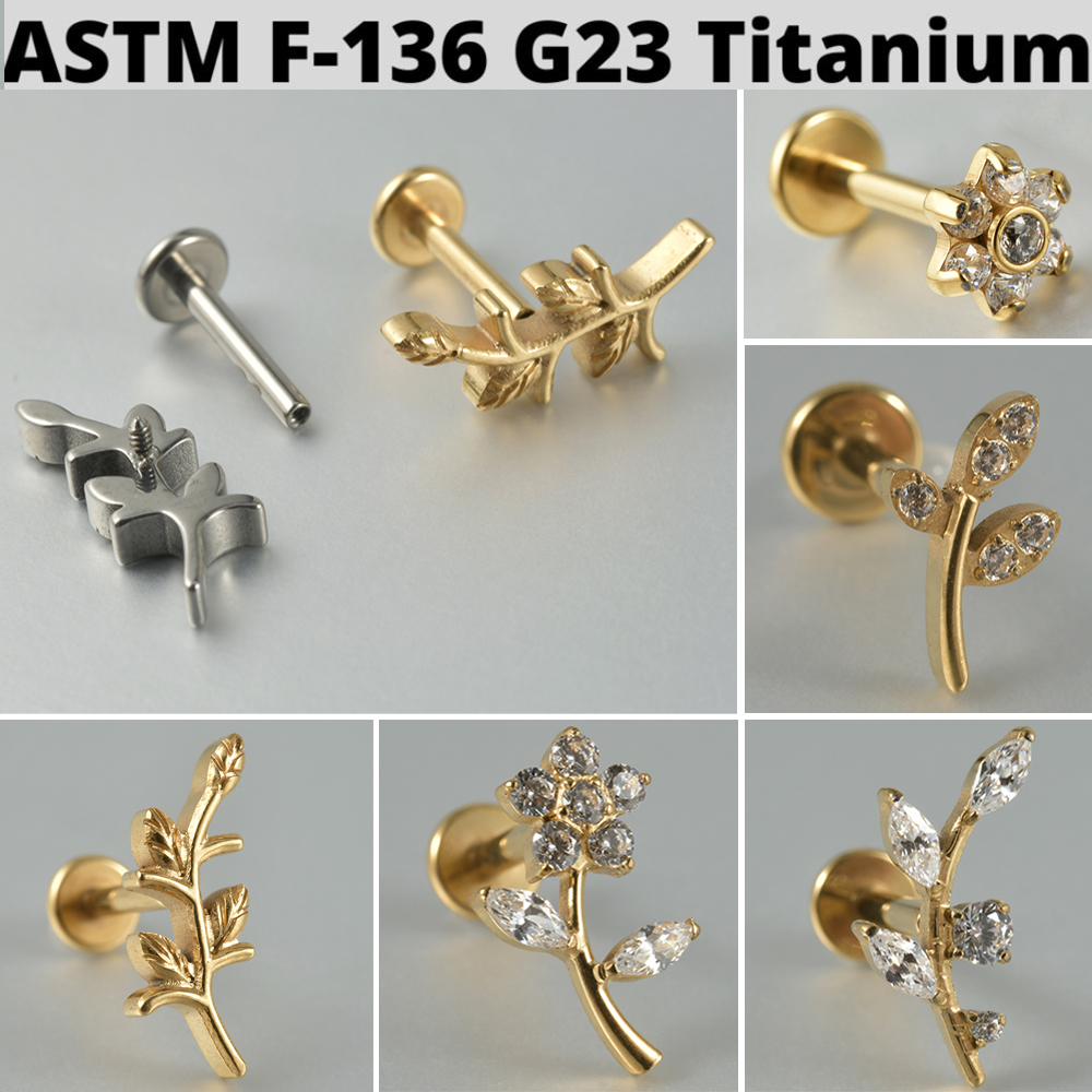 1PC Zircon&Opal G23 Solid Tita - مراجعة Cluster Stud Ear وسعره