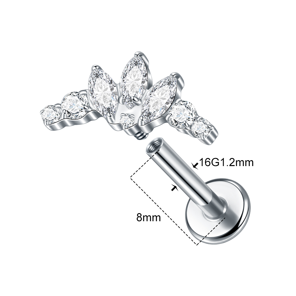 1/5Pcs G23 Titanium Ear Labret - مراجعة Cluster Stud Ear وسعره