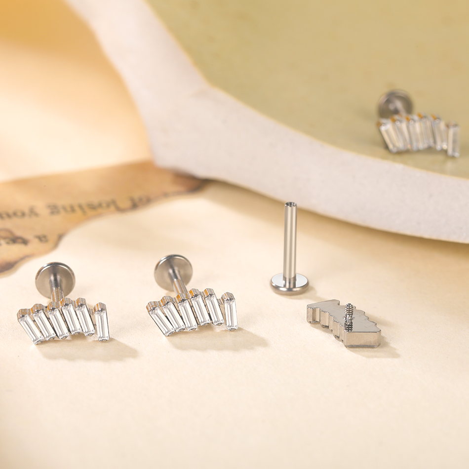 1/5Pcs G23 Titanium Ear Labret - مراجعة Cluster Stud Ear وسعره