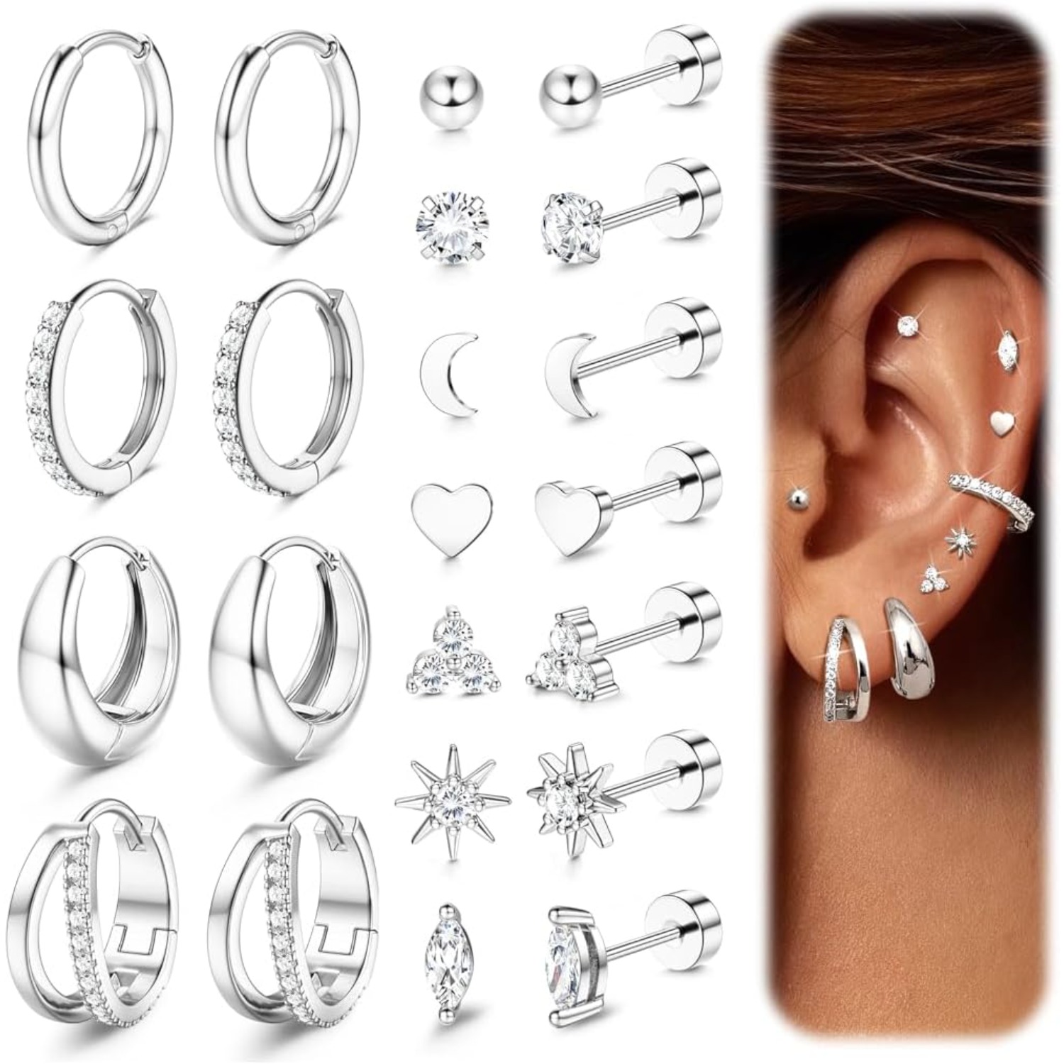 Bobisty 11 Pairs Surgical Stee - مراجعة Tragus Flat Back وسعره