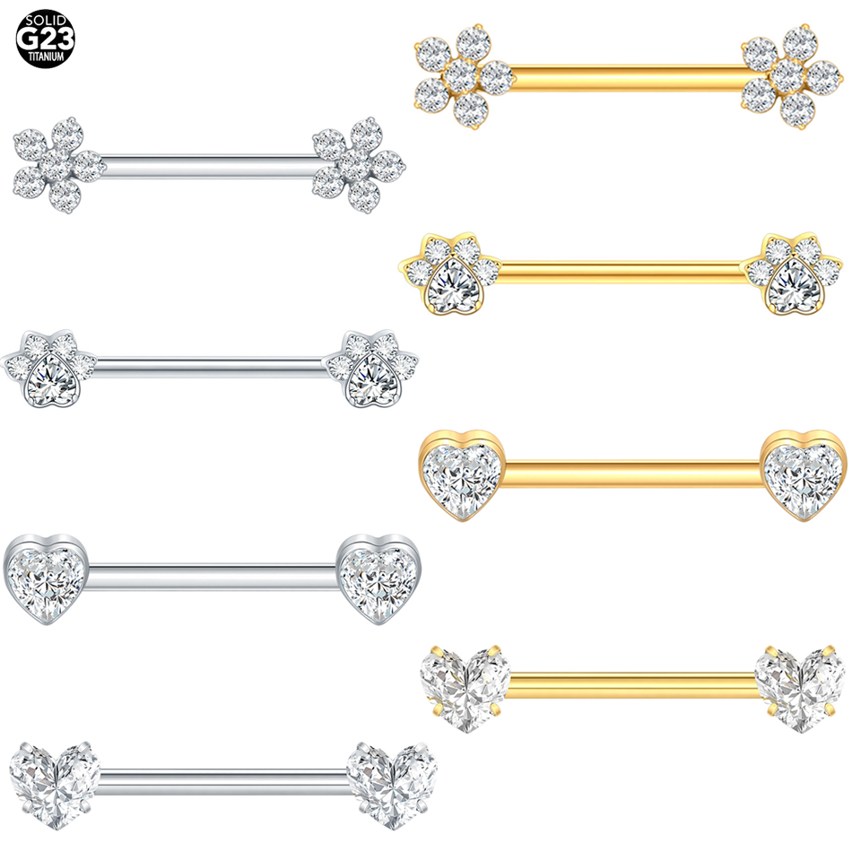 1Pc Titanium Flower Nipple Pie - مراجعة Body Jewelry Nipple Rings وسعره