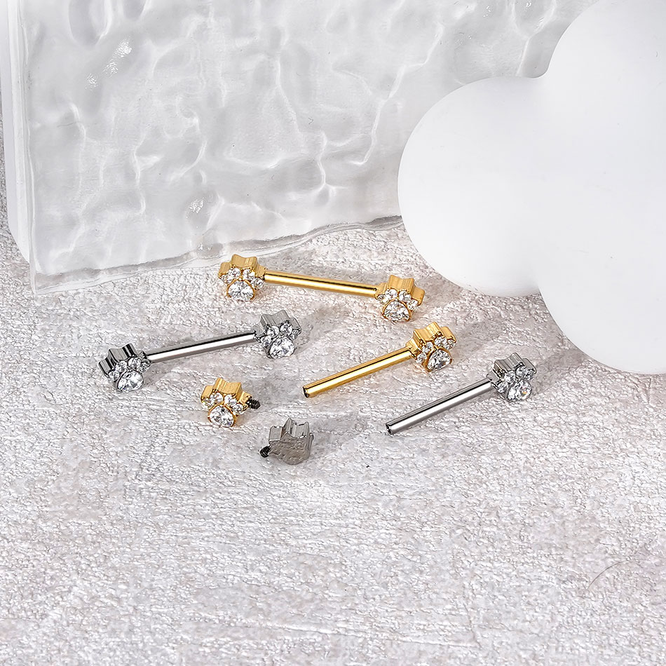 1Pc Titanium Flower Nipple Pie - مراجعة Body Jewelry Nipple Rings وسعره