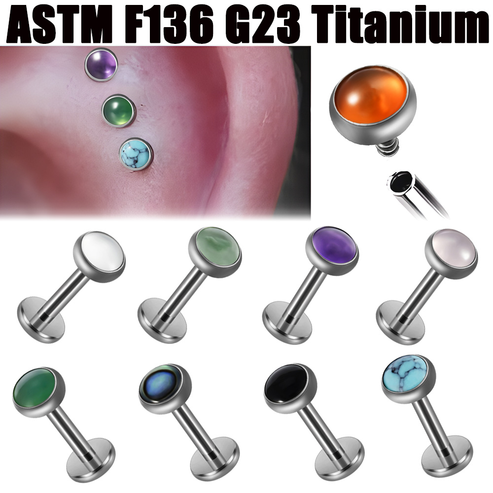 1PC 16g G23 Titanium Crystal&S - مراجعة Tragus Flat Back وسعره