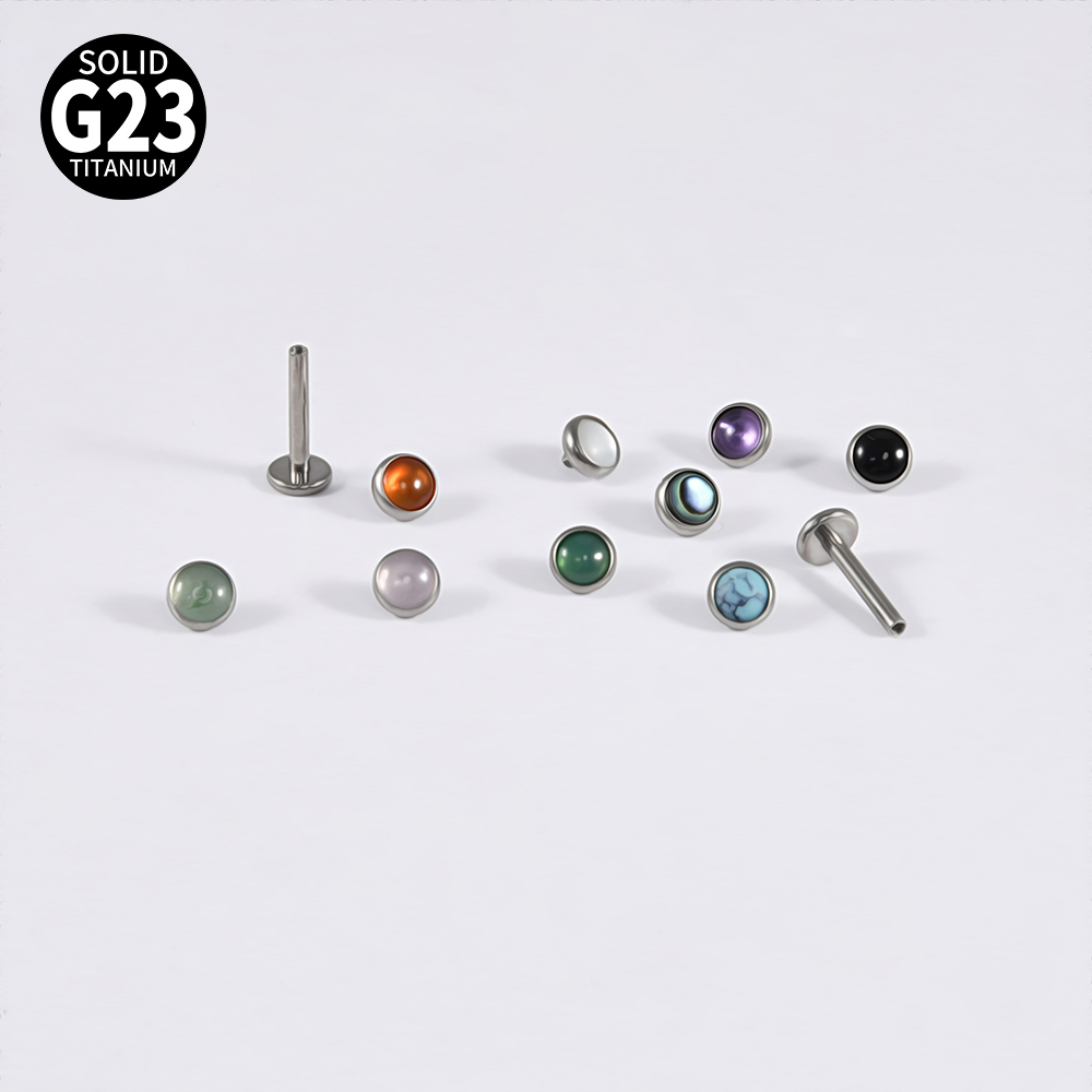 1PC 16g G23 Titanium Crystal&S - مراجعة Tragus Flat Back وسعره
