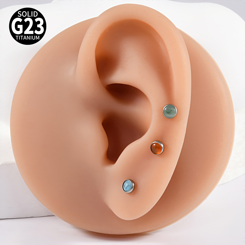 1PC 16g G23 Titanium Crystal&S - مراجعة Tragus Flat Back وسعره