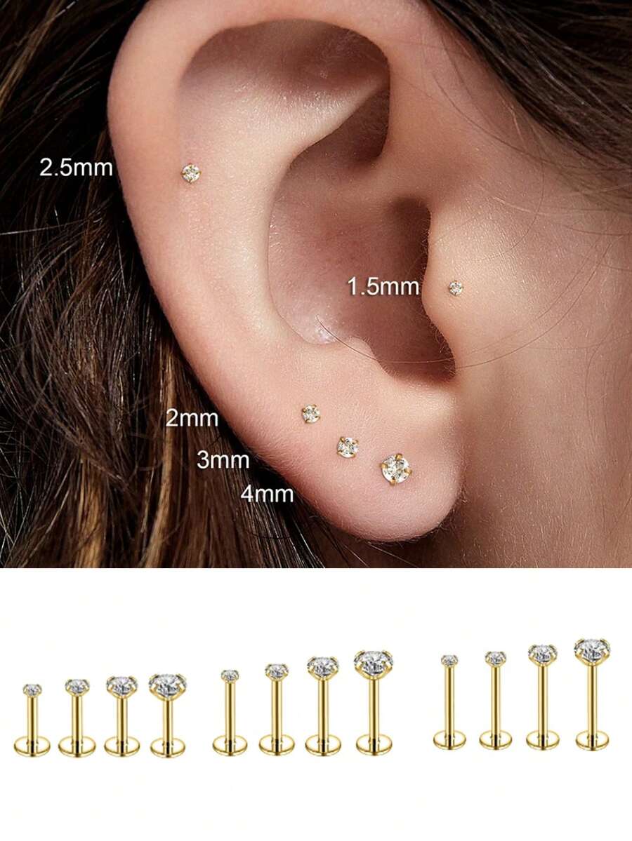 6PCS Stainless Steel Nose Stud - مراجعة Tragus Flat Back وسعره