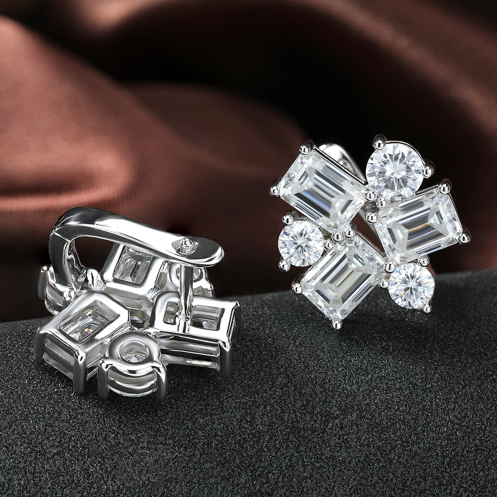8.2cttw Baguette and Round Moi - مراجعة Cluster Stud Ear وسعره