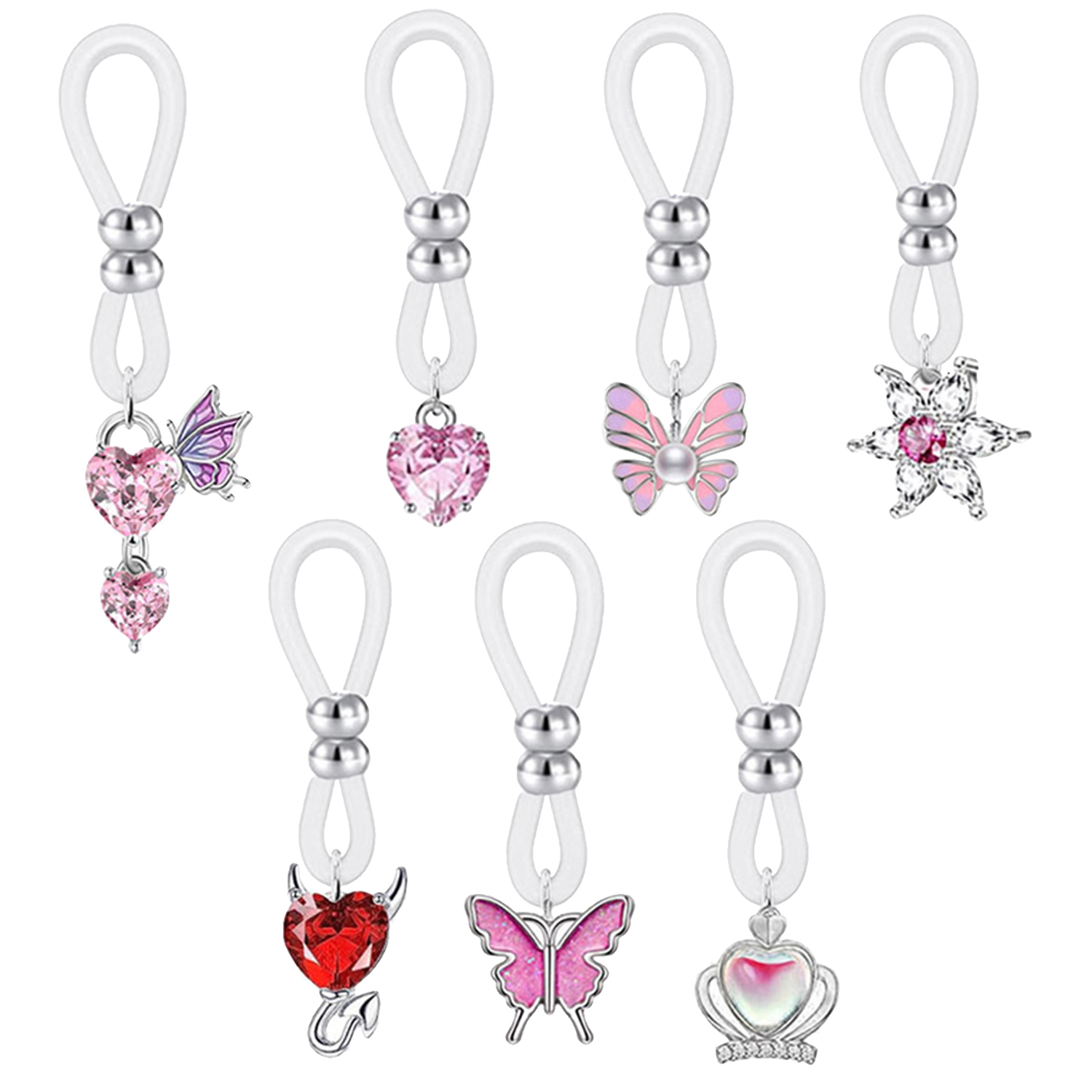 Alloy Silicone Butterfly Heart - مراجعة Body Jewelry Nipple Rings وسعره