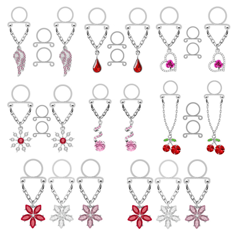 New 1 Pair Sexy Tassel Crystal - مراجعة Body Jewelry Nipple Rings وسعره