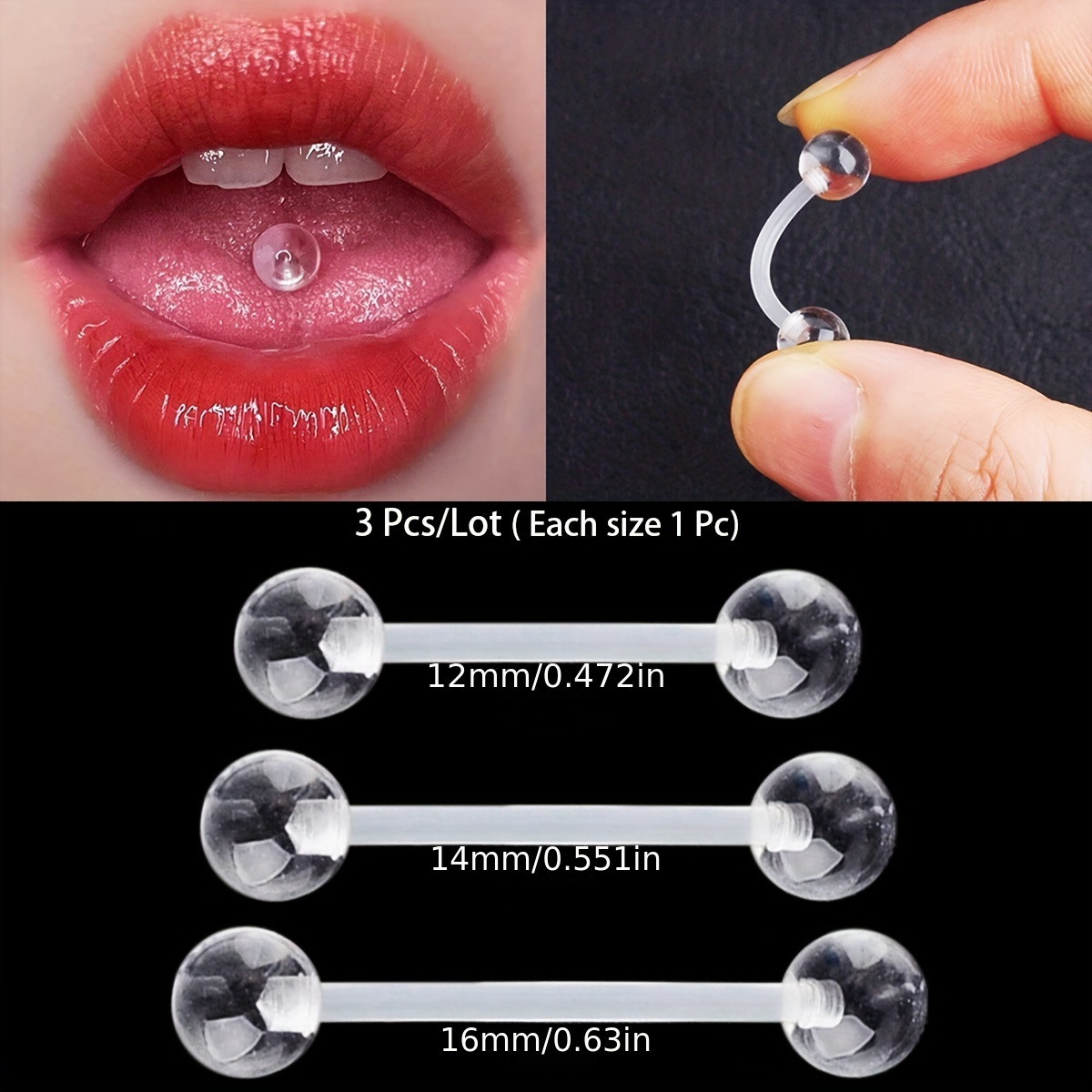3pcs/Set (Each Size 1pc) Soft  - مراجعة Body Jewelry Stores وسعره