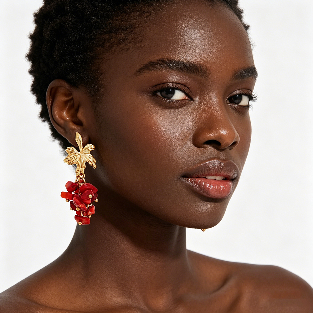 Vintage Gold Plated Leaf Dangl - مراجعة Cluster Stud Ear وسعره